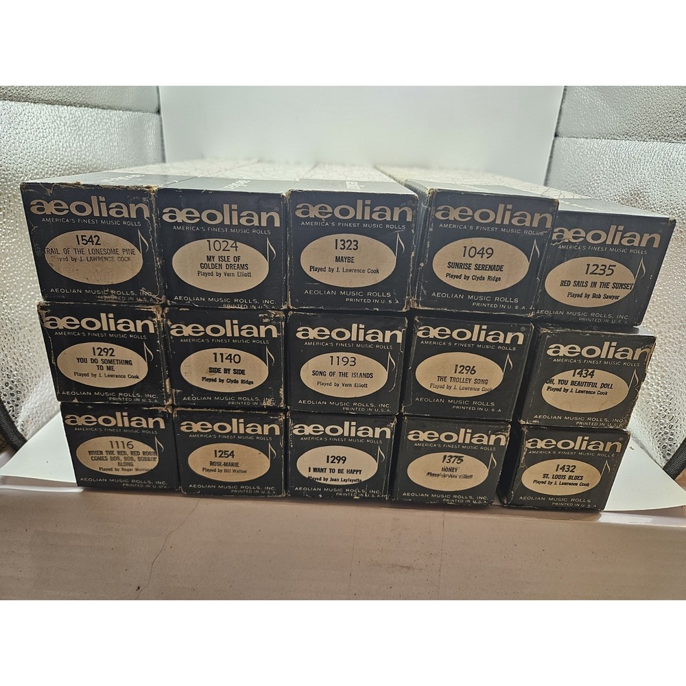Vintage Lot Of 15 Aeolian Player Piano Rolls  (BB)
